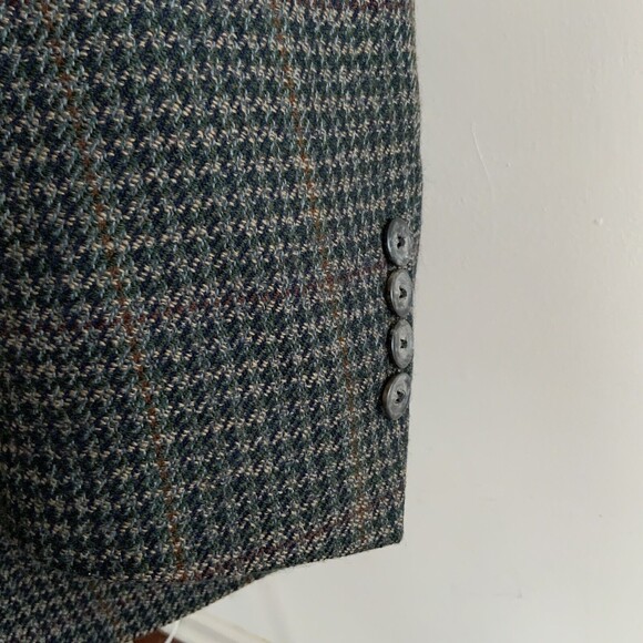 100% Wool Burberrys Jacket Plaid Long Sleeve 2 Button Blazer Sports Coat 46 - Picture 10 of 15